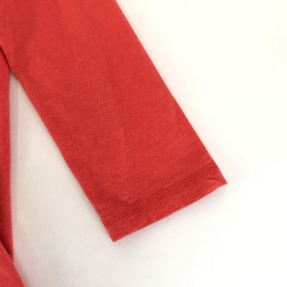 Eddie Bauer Split Neck Knit Top Women’s Size Small Orange 3/4 Sleeves Stretch - Picture 6 of 13